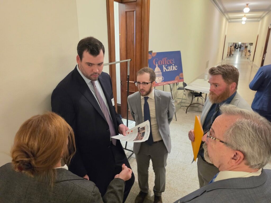 SEHPBA members talk with a Senate staffer at Coffee with Katie